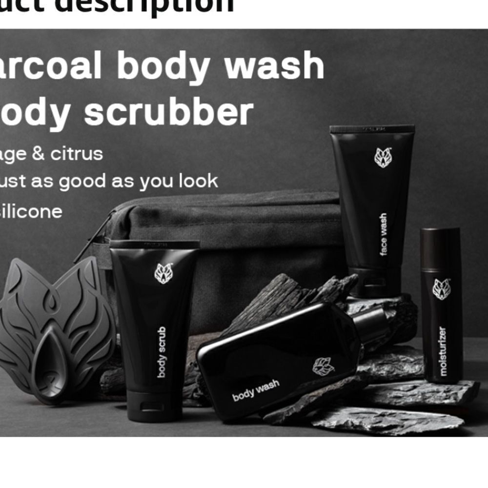 Black wolf body acne spray wash scrubber/guy men male unisex